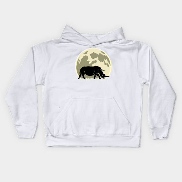 Rhino Cute Halloween Design Kids Hoodie by RJCatch